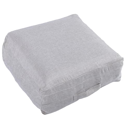Asixxsix Housse de Pouf Non Rembourrée, 60 X 60 X 20 Cm, Housse de Repose-pieds Décorative, Sac de Rangement, Couverture en Tissu de Rangement Uniquement, pour Salon, Chambre à Coucher, (Kaki Clair)