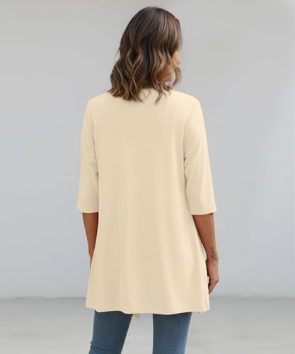 Image of YSYOKOW Lightweight Cardigans for Women 3 /4 Sleeve Long Open Front | Cardigan sweaters for women lightweight, summer cardigans for women lightweight, long cardigans for women trendy, dressy