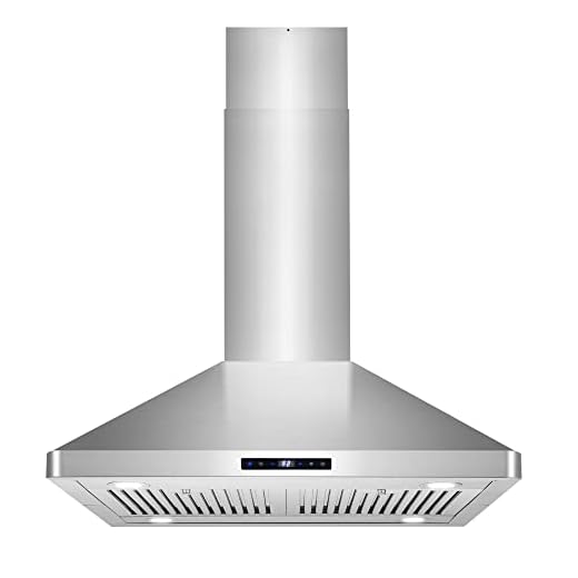 COSMO COS-63ISS75 30 in. Lumin Collection 380 CFM Ducted Island Range Hood, Soft Touch Controls, LED Lights, Stainless Steel