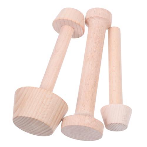 BRIGHTFUFU 3pcs Wood Egg Tart Molds Mini Tart Baking Molds Egg Baking Set Pastry Tamper Bakeware