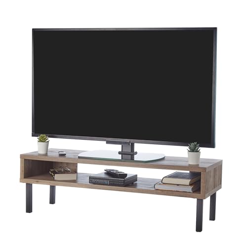 Iris Ohyama, Mueble de TV de Madera/Mueble de TV/Banco de TV/Soporte de TV, Tamaño de la TV 40 Pulgadas, Fieltro en los pies, Oficina, Casa - TV Board - WAB-950 - Marrón (Ceniza)