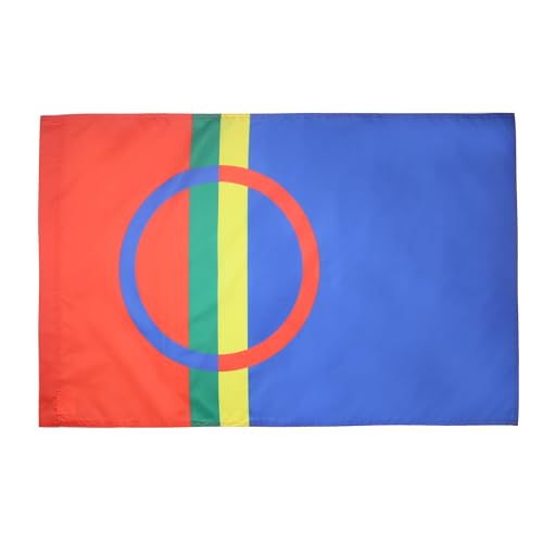 AZ FLAG - Drapeau Samis de Laponie - 150x90 cm - Drapeau Saami 100% Polyester Avec Fourreau et cordelette - Pavillon 110 g