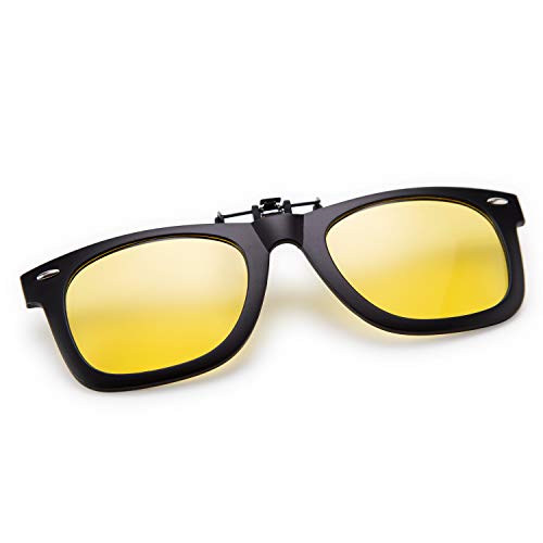 FEISEDY Classic Polarized Rectangular Clip-On Sunglasses Men Women for Eyewear Glasses B2605