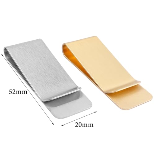 10 Pcs Slim Money Clips for Men, Stainless Steel Cash Clip Minimalist Credit Business Card Holder, Silver Gold2