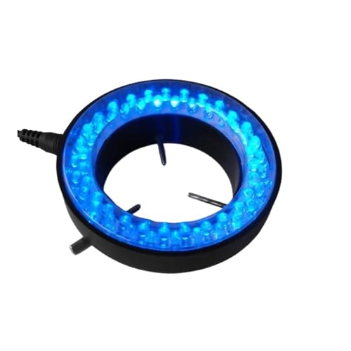 Microscope Microscope Ring lamp Blue Color Lights, 60PCS LED Brightness Adjustable Illuminated Ring Lamp for Stereo Microscope
