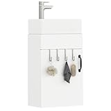 YITAHOME Waschtisch mit Unterschrank 40 cm Waschbeckenunterschrank, Badmöbel Set mit Waschbecken für kompakte Bäder, Gäste WC, Sink with Vanity Cabinet, weiß