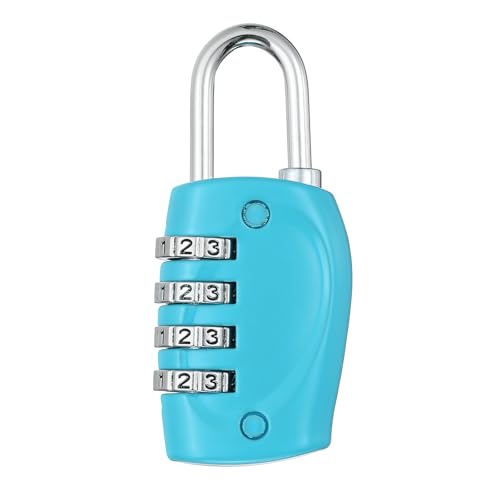 Image of PATIKIL Combination Lock, 4 Digit Outdoor Padlock Waterproof Locker Lock for Luggage Suitcase, Gym Locker, Fence, Filing Cabinets, Toolbox, Gate, Blue
