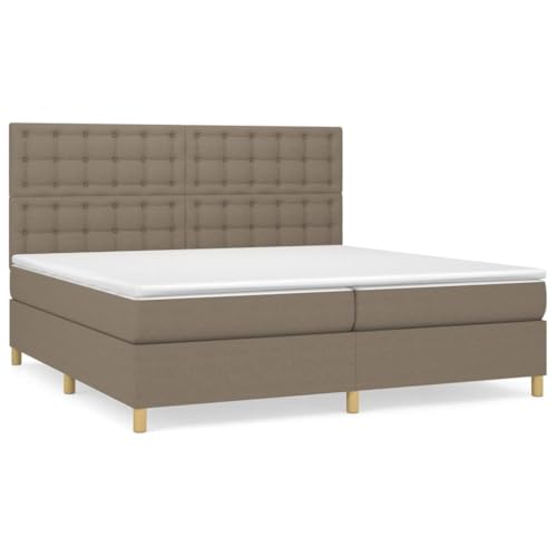 Hothingwell Boxspring, taupe, 200 x 200 cm, textiel, met verstelbare kop