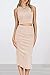 PRETTYGARDEN Women's 2 Piece Summer Outfits Crewneck Tank Tops Split Bodycon Midi Skirt Set (Apricot,Large)