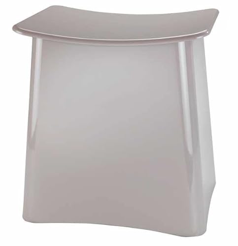 WENKO Maximex Wing Badhocker und Wäschekorb, Hocker mit Deckel und herausnehmbarem Wäschesack, Kunststoff, Fassungsvermögen 33 L, 45 x 48 x 33 cm, Taupe