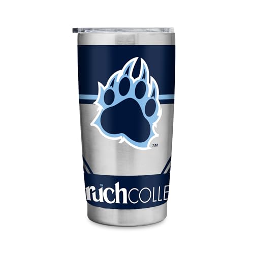 Rico Industries NCAA Baruch Bearcats Standard 20oz Stainless Steel Tumbler with Lid - Great For Coffee, Tea, Water or Cocktails