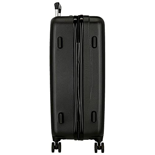 Reebok Beverly ABS Luggage TSA Lock Double Wheels Black Pink Various Sizes, Black, standard size, Suitcase set4