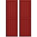 Ekena Millwork ARW101BF518X83BRH Americraft Five Exterior Real Wood Two Equal Panel Framed Board-n-Batten Shutters (Per Pair), 17 1/2"W x 83"H, Fire Red