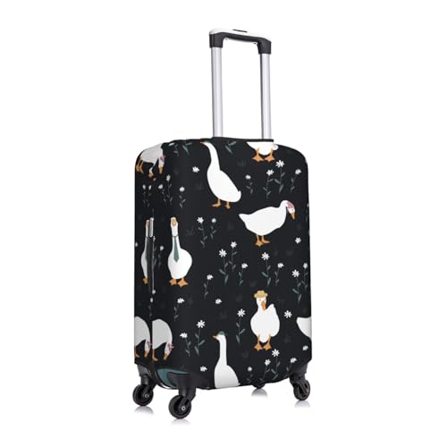 Fashionable Goose Print Luggage Cover Washable Elasticated Suitcase Covers TSA Approved Stylish Dust and Scratch Resistant Case Protector for Kids and Adults3