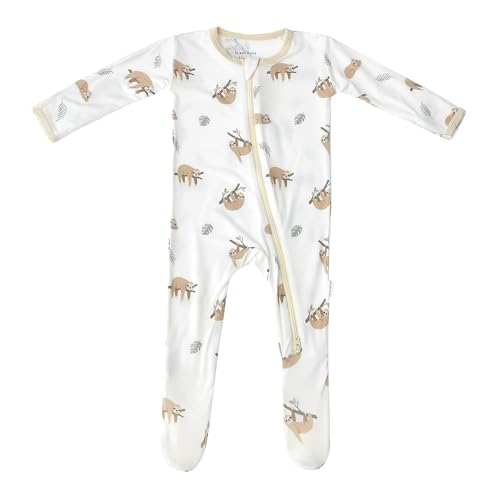 Image of Soft Baby Footie Pajamas - Newborn, Infant Sleepers, Zipper Onesies, 95% Viscose derived from Bamboo and 5% Spandex, Imported