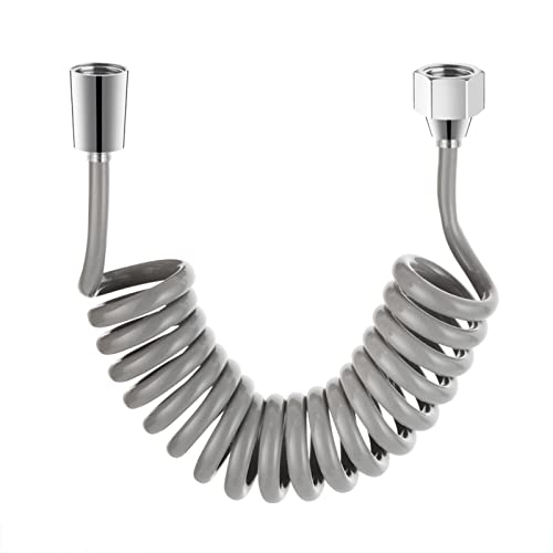 BiaoTeng Dusch schlauch 2,2 M flexschlauch 1/2 zoll anti-twist dehnbare bis brauseschlauch ausziehbar brauseschlauch grau bidet schlauch verlängerung,grau