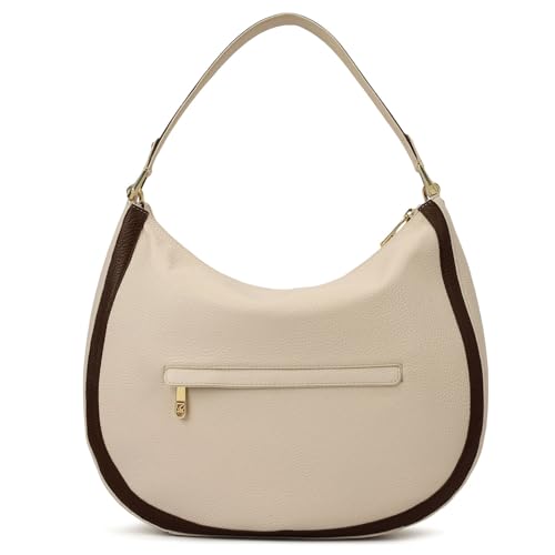 Image of Da Milano Leather Shoulder Bag for Women - Brown (Large) (LB-00317OL)