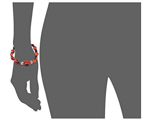 Image of EVELYN BROOKS Classic Stretchy Adjustable Beaded Bracelet for Women 6.5 inch - 7.5 inch w /Meaningful Good Luck Huayruro Seeds Beads - Great Gifts for Mom, Daughter, Sister, Aunt, Girlfriend
