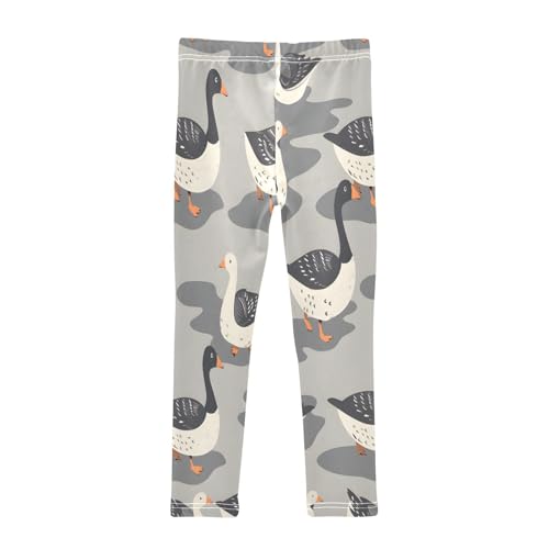 Toddler Girls Leggings Printed Yoga Pants Leggings Black White Geese for Kids2