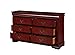 Acme Louis Philippe Rectangular Wood 6-Drawer Dresser in Cherry