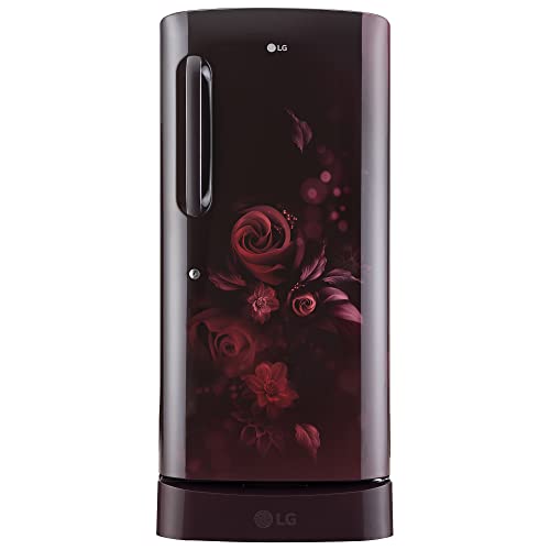 Image of LG 215 L 3 Star Direct-Cool Single Door Refrigerator Appliance (GL-D221ASED, Scarlet Euphoria, Base stand with drawer & Fast Ice Making, 2022 Model)