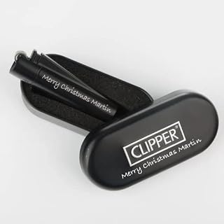 Limited Edition - Clipper Lighter ® Deep Laser Engraved Personalised Black Metal - Engraving Included for Birthdays, Anniversaries, Weddings and Valentines