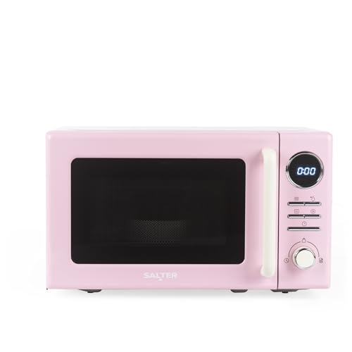 Salter Retro Digital Pink Microwave – 20 Litre, Defrost by Time/Weight, 25.5 cm Glass Turntable,...