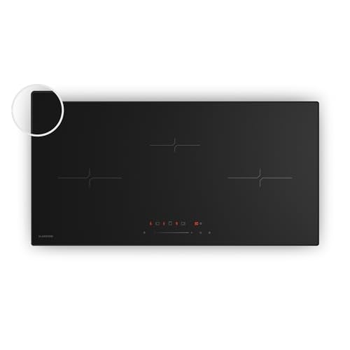 Klarstein Velaire Placa Inducción 80cm - 3 Zonas, 5500W Boost, Control Táctil Deslizante, Temporizador, Bloqueo Infantil, Indicador Calor Residual, Cocina Inducción