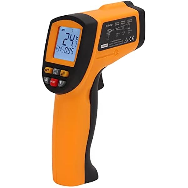 Cyfrowy Termometr na Podczerwień Pistolet Ręczny Termometr ‑900 Bezdotykowy Pistolet do Pomiaru Temperatury -50~950℃ (-58~1742℉) Narzędzie Pomiarowe dla Przemysłu (nie do Pomiaru Temperatury