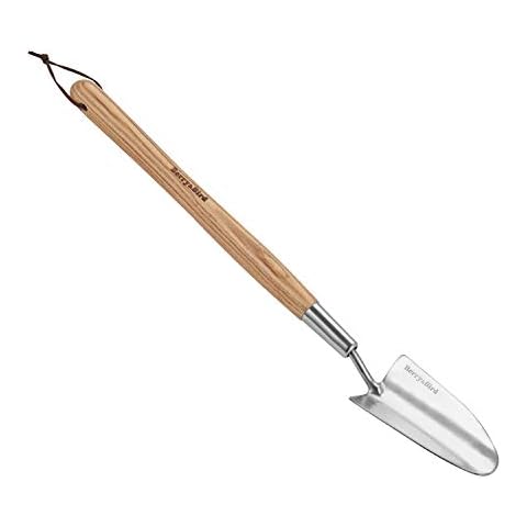 Berry&Bird Garden Trowel with Long Handle, 23.43in Stainless Steel Short Shovel with Wood Handled for Digging, Gardening, Transplanting, Planting and Weeding Cover