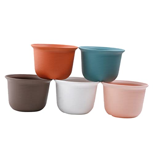 OUNONA 5個 プラスチック植木鉢 いちごプランター プランターポット プラスチックフラワープランター ミニプランター 多肉植物 オフィス 工場