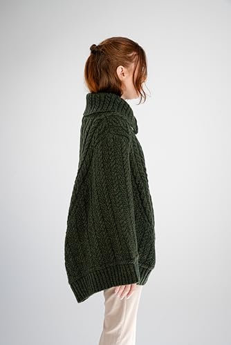 Image of SAOL Ireland Ladies 100% Merino Wool Cowl Neck Zipper Poncho