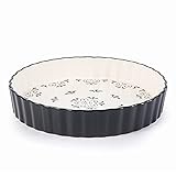 Original Heart Tart Pan 9 inch Pie Pan Ceramic Quiche Pan Deep Dish Tart Pans Fluted Quiche Baking...
