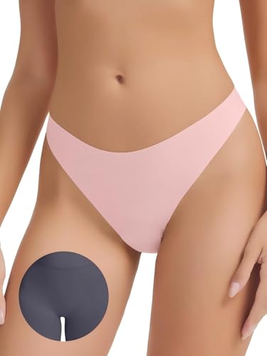 Image of Seamless Camel Toe Thongs for Women Invisible Thong Panty Liners No Show Camel toe G-Strings Workout Underwear