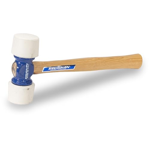 VAUGHAN 24 oz Soft Face Rubber Mallet, Made In The USA, Non Marring White, RM24W, VN19515