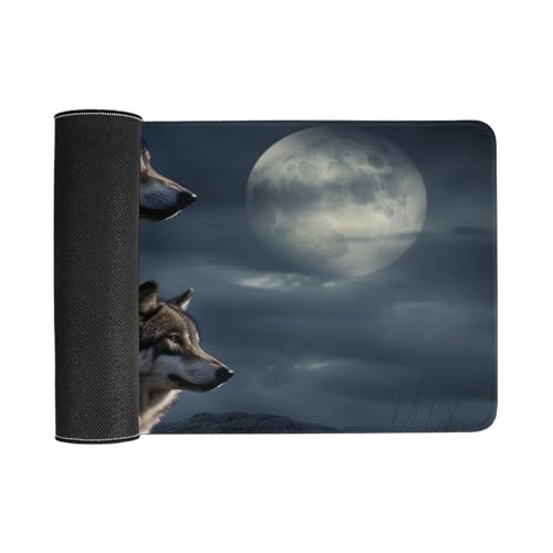Night Wolves Desk Pad Large Desk Protector 24 x 12 pulgadas miniatura 3