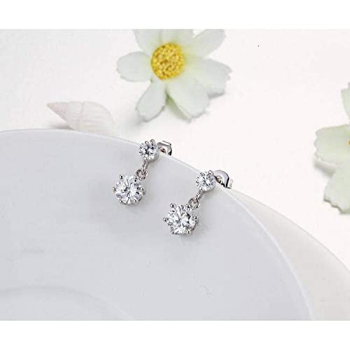 Boucles d'oreilles clous étoile argent 925 cristal strass pour dame et jeune fille