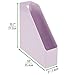 mDesign Plastic Slim Vertical File Folder Storage Organizer Bin with Handle - Hold Notebooks, Binders, Envelopes, Magazines for Home Office, Work Desktops, Ligne Collection, Light Wisteria Purple
