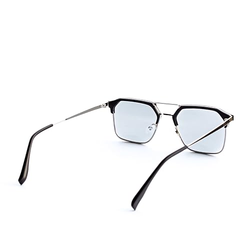 Image of Photochromic Square Sunglasses for Men, Metal Frame, UV Protection, Stylish Everyday Eyewear