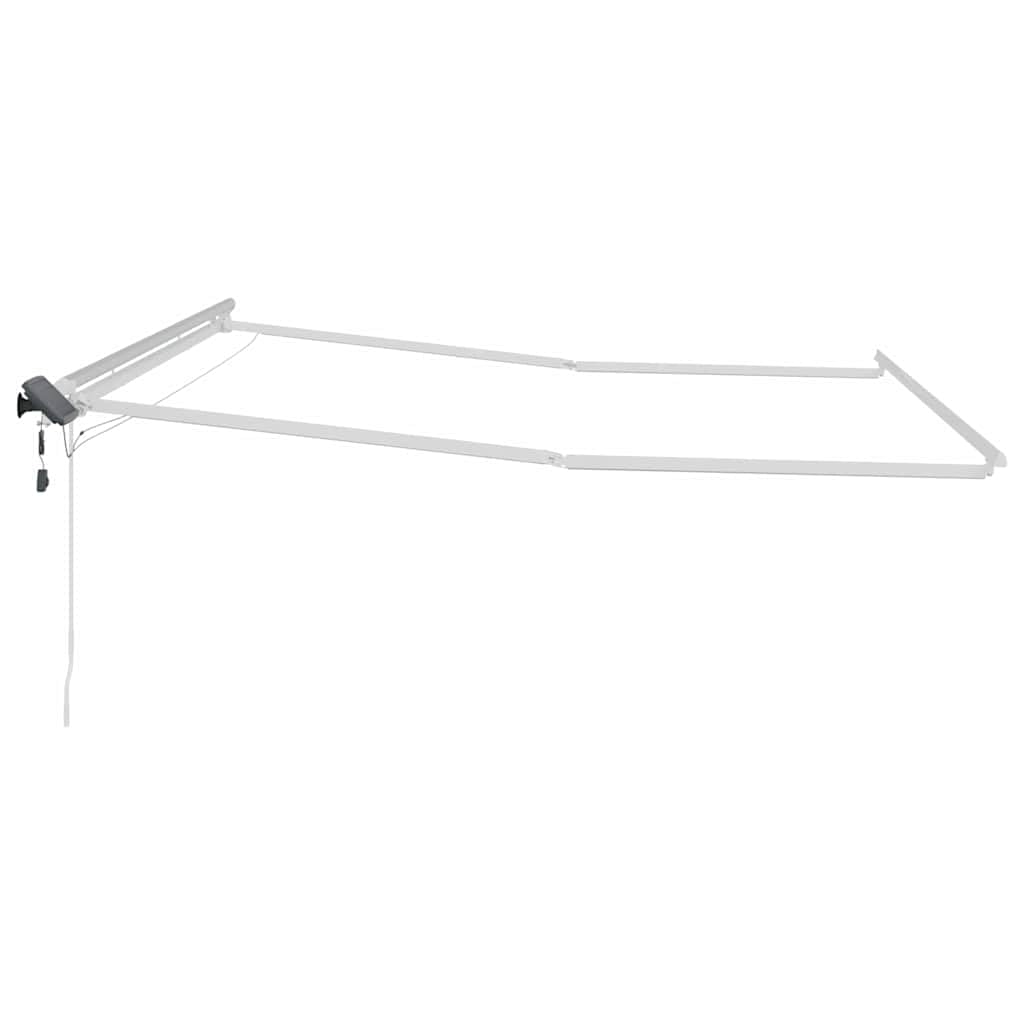 Rama markizy z listwami świetlnymi LED, biała, 450 x 300 cm, aluminiowa, wysuwana, do zadaszenia tarasu, wytrzymała ochrona przed słońcem, balkon i ogród
