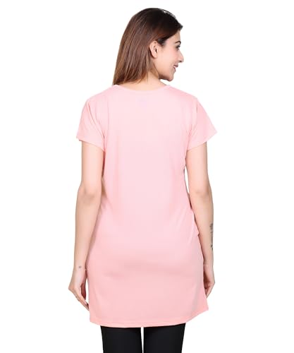 Image of DG Divine GirL Women's Cotton Printed Long Regular Fit Round Neck Top /T-Shirt /Tshirts