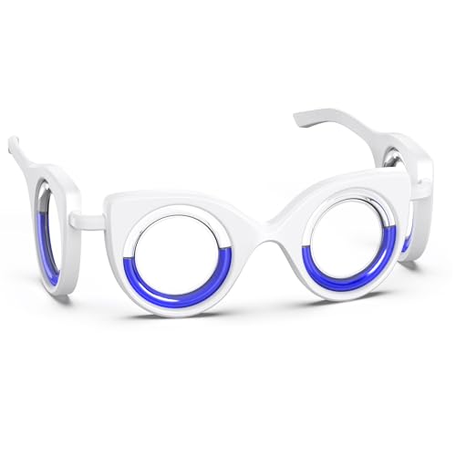 Glasses for Motion Sickness Relief, Anti Sickness from Car, Boat, Plane, Portable and Lightweight Design, Durable Lensless Glasses Frame, 01Pack White Frame