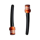 povtii 2PCS Motorcycle Breather Hose Gas Fuel Tank Cap, Aluminum One Way Tank Valve Vent Hose Tube, Universal Motorcycle Accessories for ATV Dirt Pit Quad CRF YZF RMZ KLX DRZ (Orange)