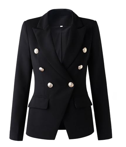 laubeblanc Double breasted Blazer/ネイビー Waist shape Double breasted jacket – L'AUBE BLANC