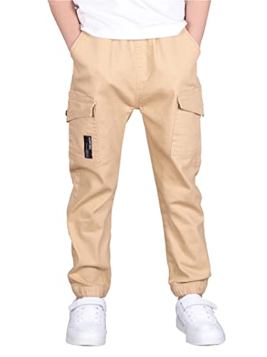 KODMNSW 2er Pack Cargohosen Jungen - Elastische Trainingshosen 2-13 Jahre
