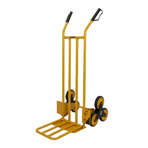 VITO VICTE200   Carretilla de mano para subir escaleras, capacidad de carga de 200 kg, ruedas de goma maciza, carretilla de transporte para escaleras, carretilla de mano robusta con neumáticos de goma