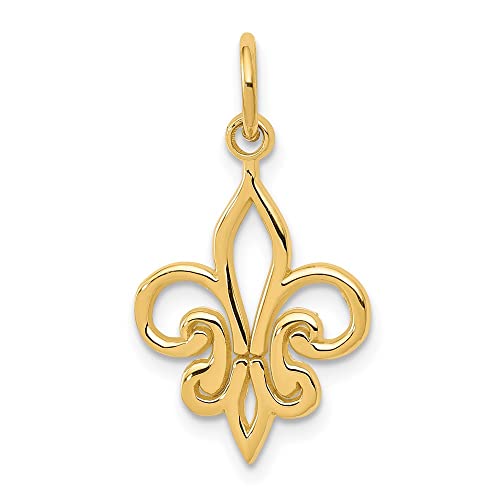 FJC Finejewelers 10 kt Yellow Gold Fleur De Lis Charm 22 x 12 mm - Main Image