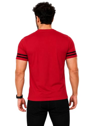 Image of Geum Men's Solid Half Sleeve V-Neck T-Shirt | Soft & Breathable Fabric | Regular Fit | Casual Everyday T-Shirt