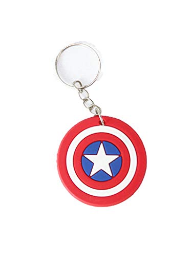 ADMOTO Le Bouclier de Captain America Porte-clés en Silicone Doux pour Tous Les Types de clés, Red
