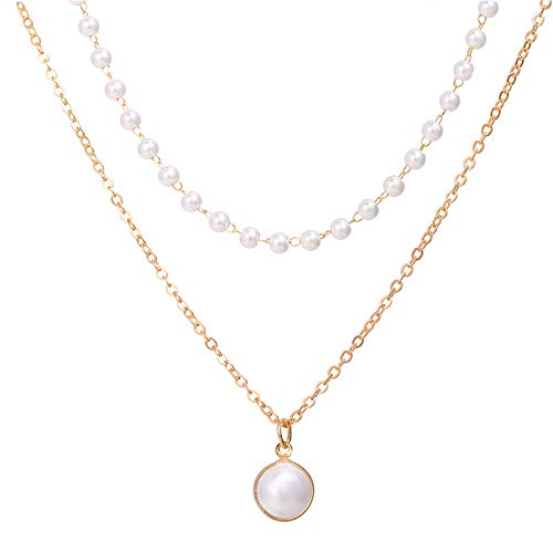 Jewels Galaxy Pearl Gold Plated Double Layer Necklace Jewellery For Women (CT-N-44230) (B08SW9PY7B) Amazon Price History, Amazon Price Tracker